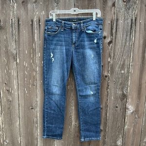 Joe’s Jeans dark wash, lightly distressed denim jeans (27)